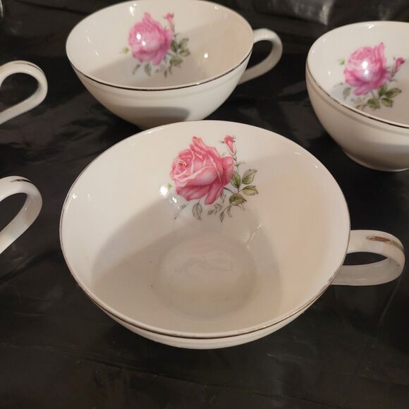 Imperial Rose Fine Bone China #6702 Set of 6 Coffee/tea Cups 4"x2" - Picture 3 of 10
